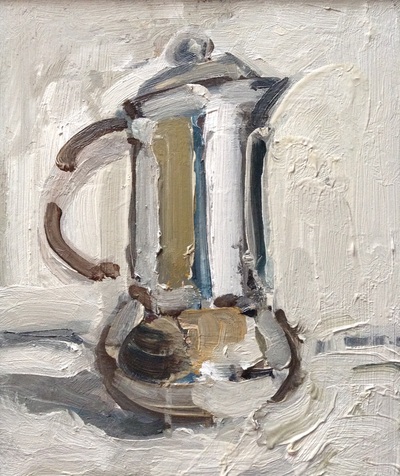 Coffee Pot II – 25x30cm, Oil on Board, 2014, Martin Hill