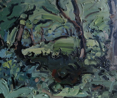 Woodland Scene IV - 25x30cm, Oil on Board, 2013, Martin Hill