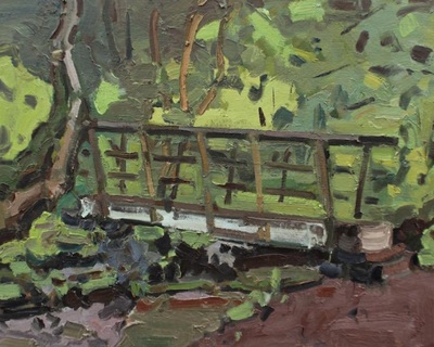 Bridge in a Gill - 40.5x51cm, Oil on Canvas Board, 2015, Martin Hill