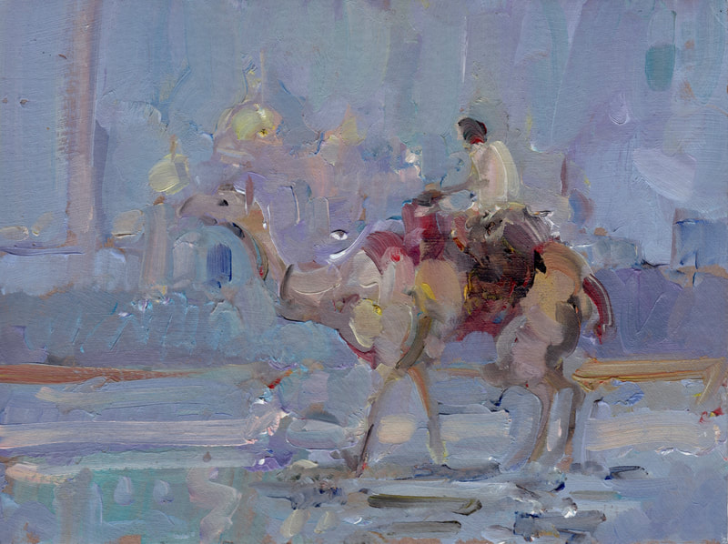 Camel, Martin Hill, Oil on Card,