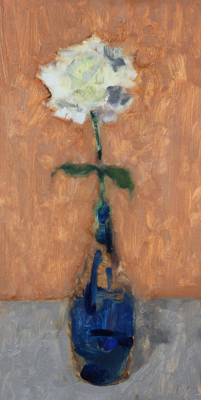 Flower - 18.5x36.5cm, Oil on Board, 2017, Martin Hill