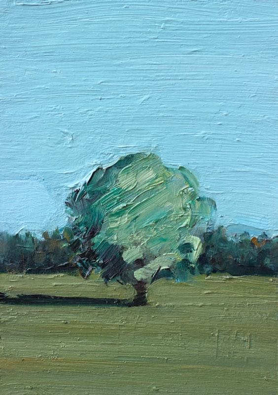 Tree Study - 15x21cm, Oil on Card, 2017, Martin Hill